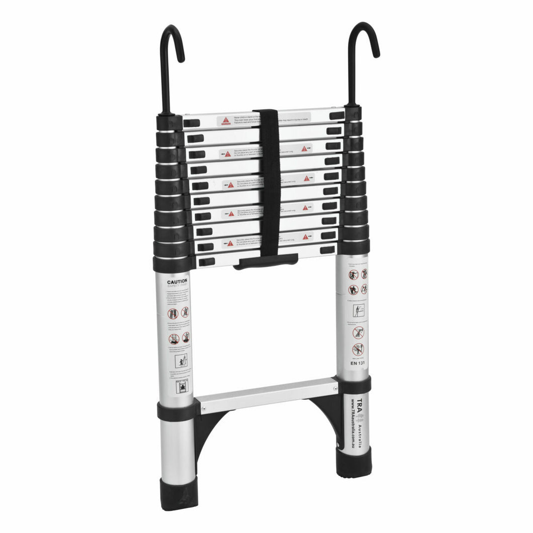 3.2m Portable Telescopic Ladder With Hooks Carry Bag