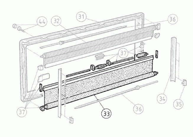 Blind On Roller - Suit SEITZ S4 Window - 900 x 500mm