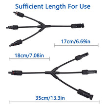 Load image into Gallery viewer, 1Pair for MC4 3 Way Y Splitter Cable Plug, IP67 Connectors
