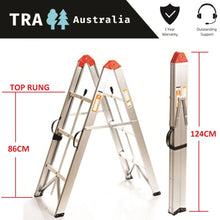 Load image into Gallery viewer, 3 step aluminium collapsible box stick ladder
