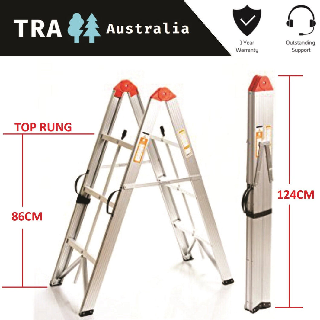 3 step aluminium collapsible box stick ladder