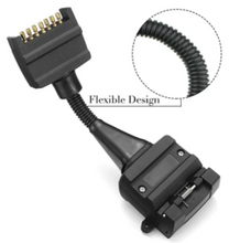 Load image into Gallery viewer, Trailer Adaptor Plug - 7 Pin Male Plug to 12 Pin Female Flat
