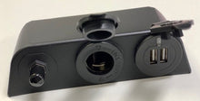 Load image into Gallery viewer, 12v socket, USB port &amp; antenna point, surface mount, black
