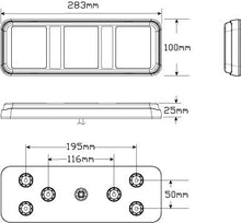 Load image into Gallery viewer, LED Autolamps Stop/Tail &amp; Indicator Lamp with Reflex Reflectors 283ARRM
