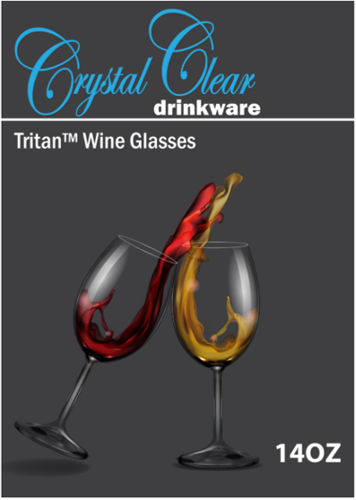 CRYSTAL CLEAR TRITAN RED WINE GLASS x 4