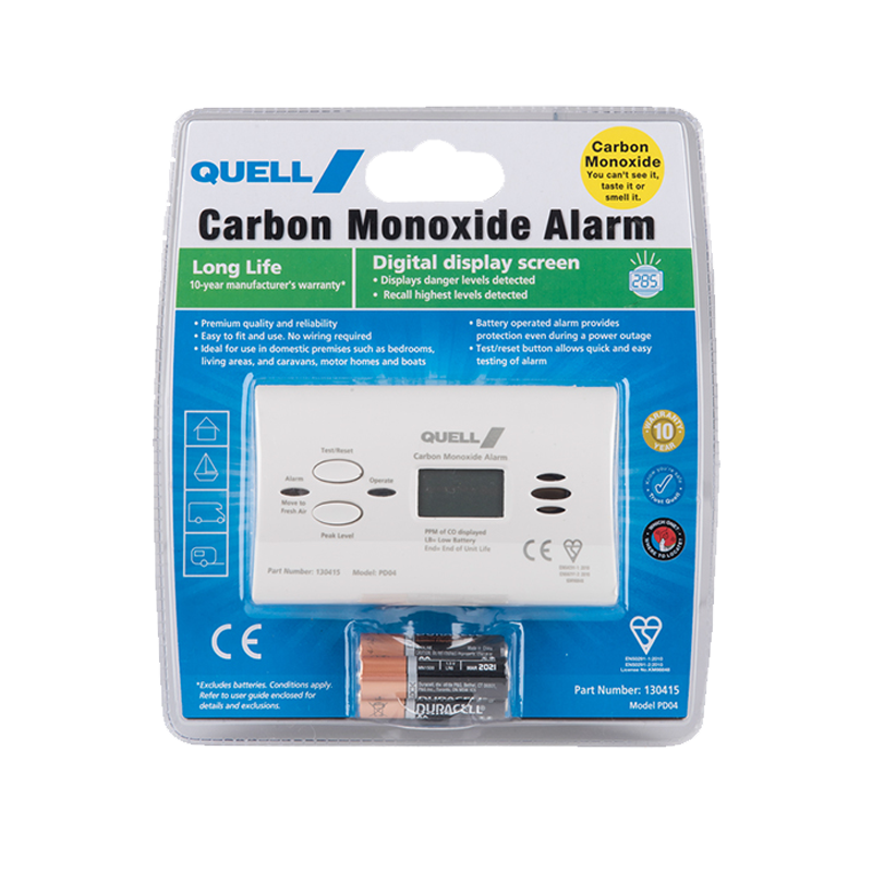 Quell PD04 Carbon Monoxide Digital Display Alarm