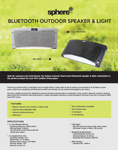 Load image into Gallery viewer, Sphere Bluetooth Outdoor Speaker &amp; Light - White
