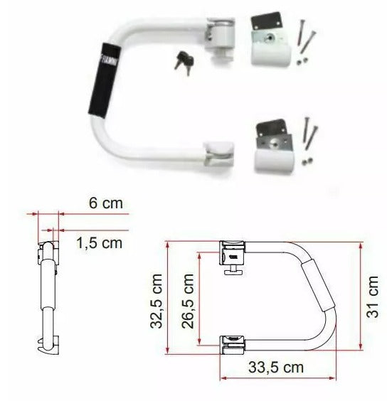 FIAMMA HANDLE SECURITY 31 FOR CARAVAN MAIN DOOR.