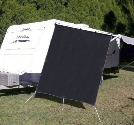 End Wall Screen - Suit Caravans - Black - Pegs & Ropes