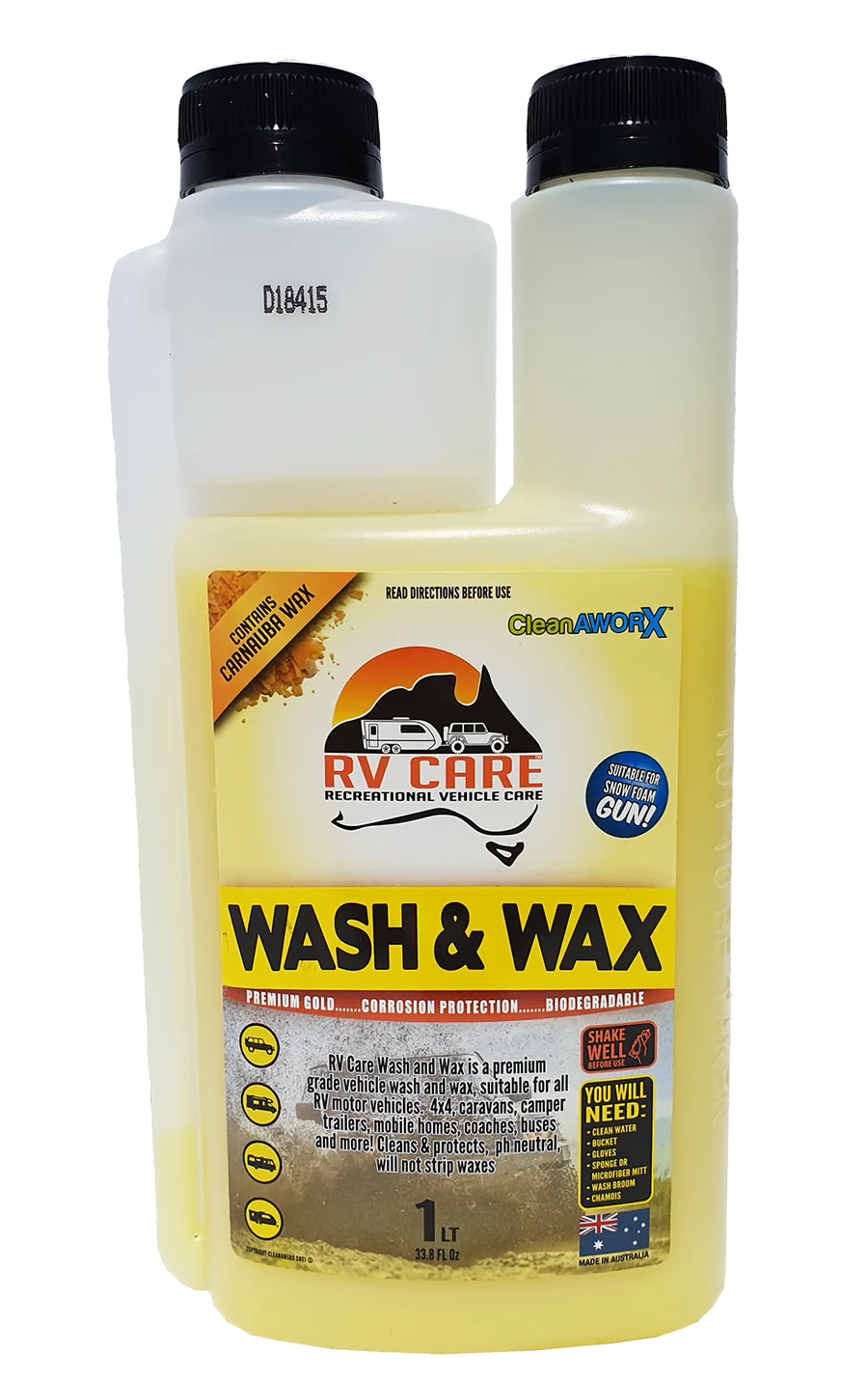 CLEANAWORX RV CARE WASH & WAX 1L